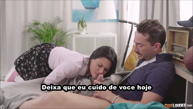 Irmã ajuda irmão com braço quebrado a gozar – Incesto Legendado