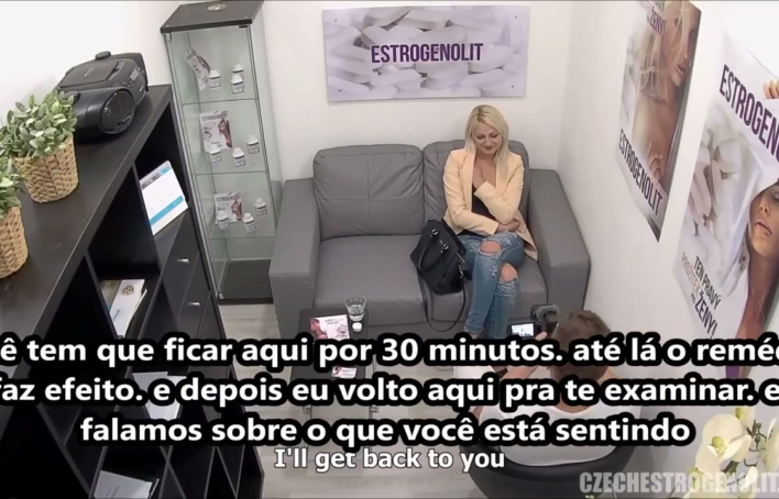 Loirinha safada se entrega na consulta – Sexo com médico legendado